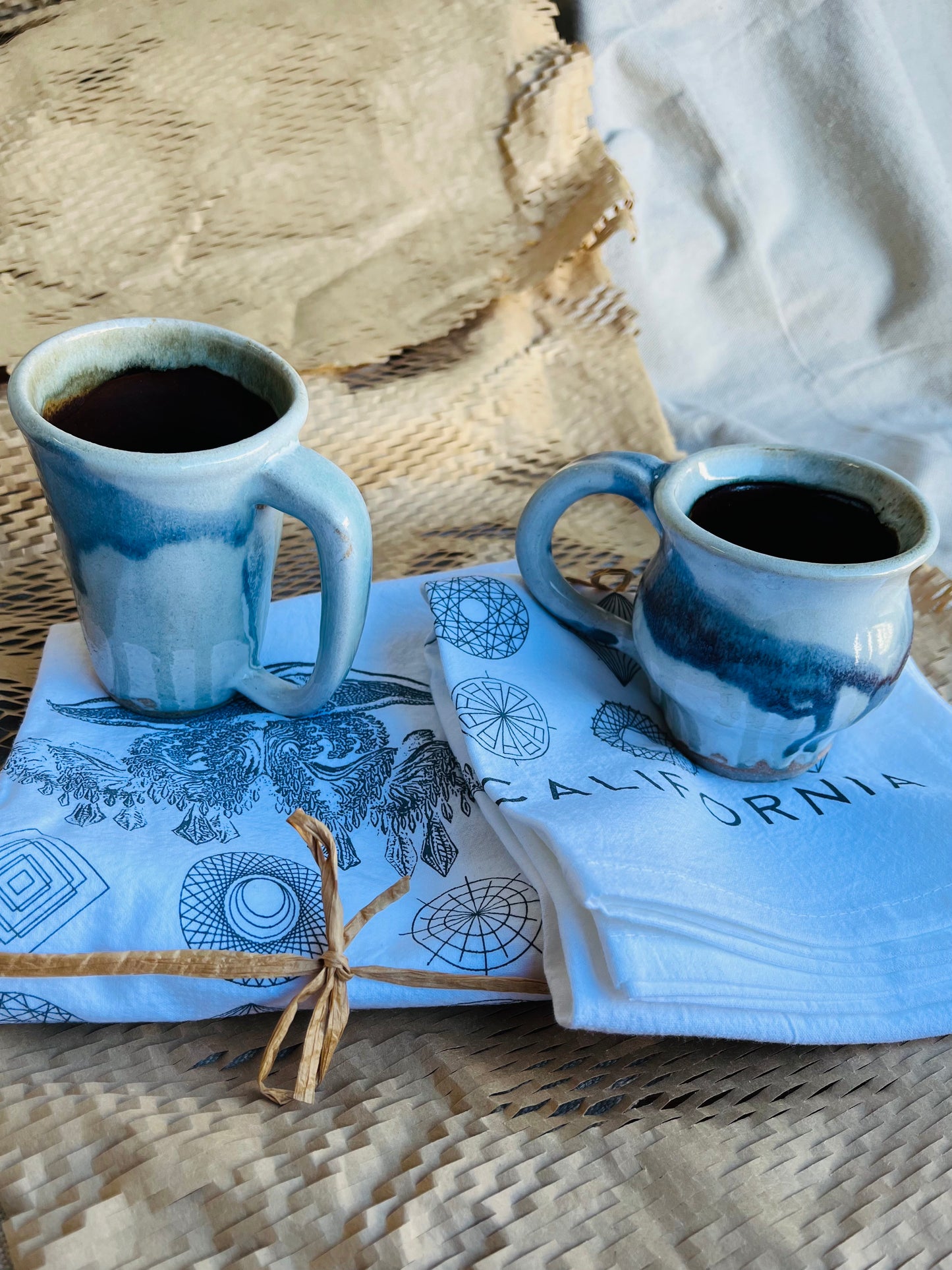 Misty Morning Mugs and Tea Towels Gift Set