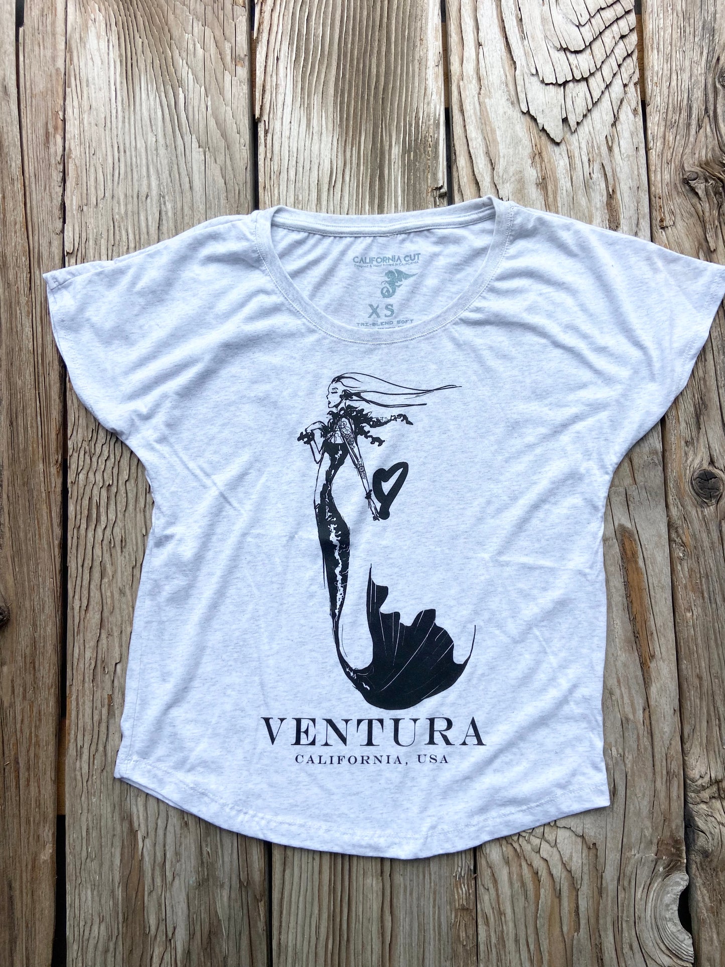 Women's Fashion Mermaid Ventura Heathered Grey Dolman