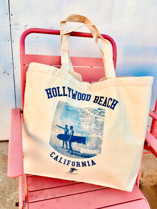 Hollywood Beach Oversize Heavy-Duty Canvas Tote